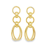 18K Yellow Gold Plated Circles Drop Earrings