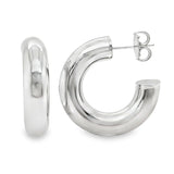 Sterling Silver 1 Inch Tube Hoops