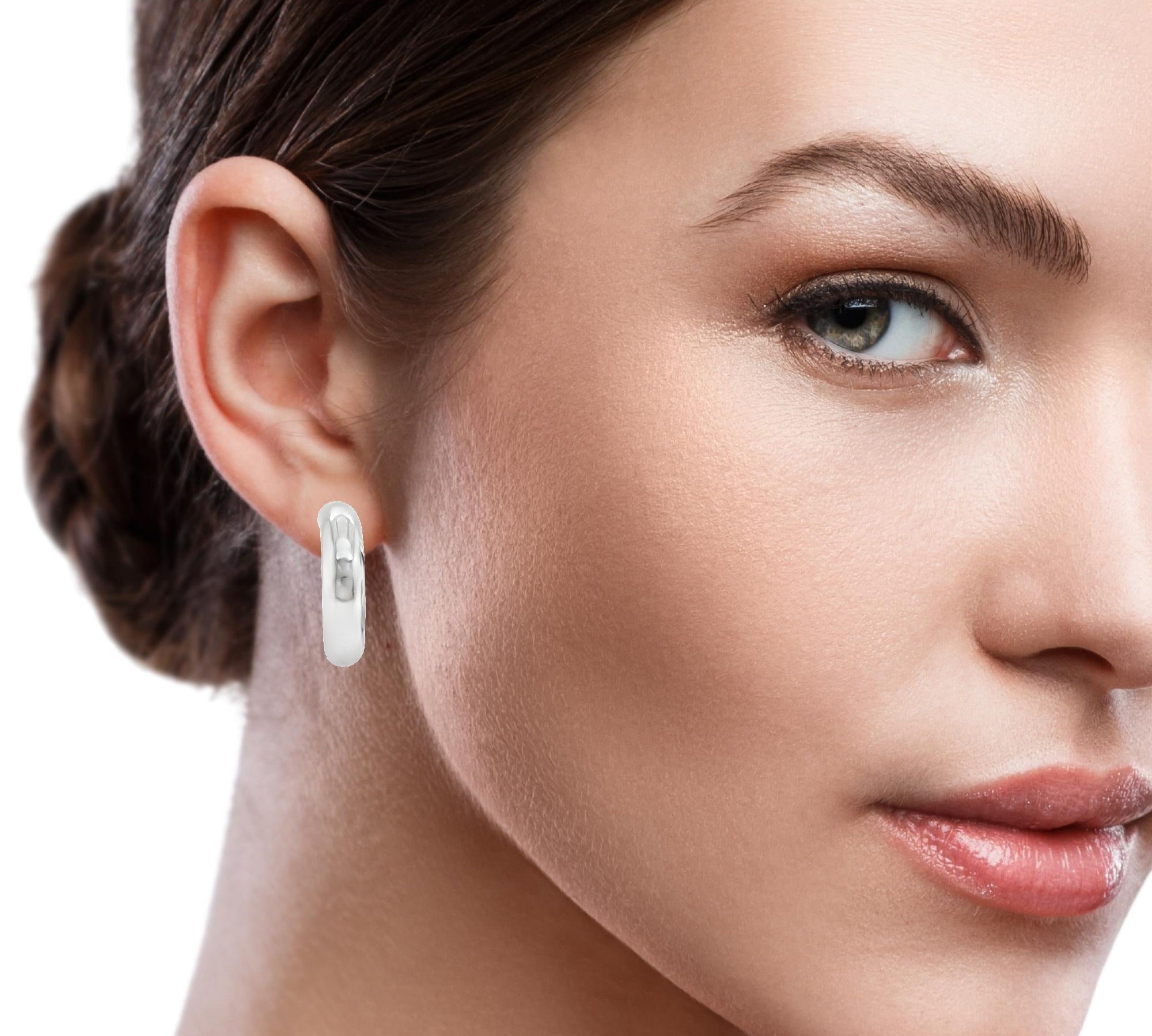 Sterling Silver 1 Inch Tube Hoops