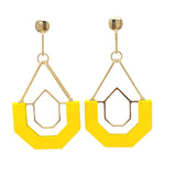 18K Gold Plated Yellow Enamel Drop Earrings