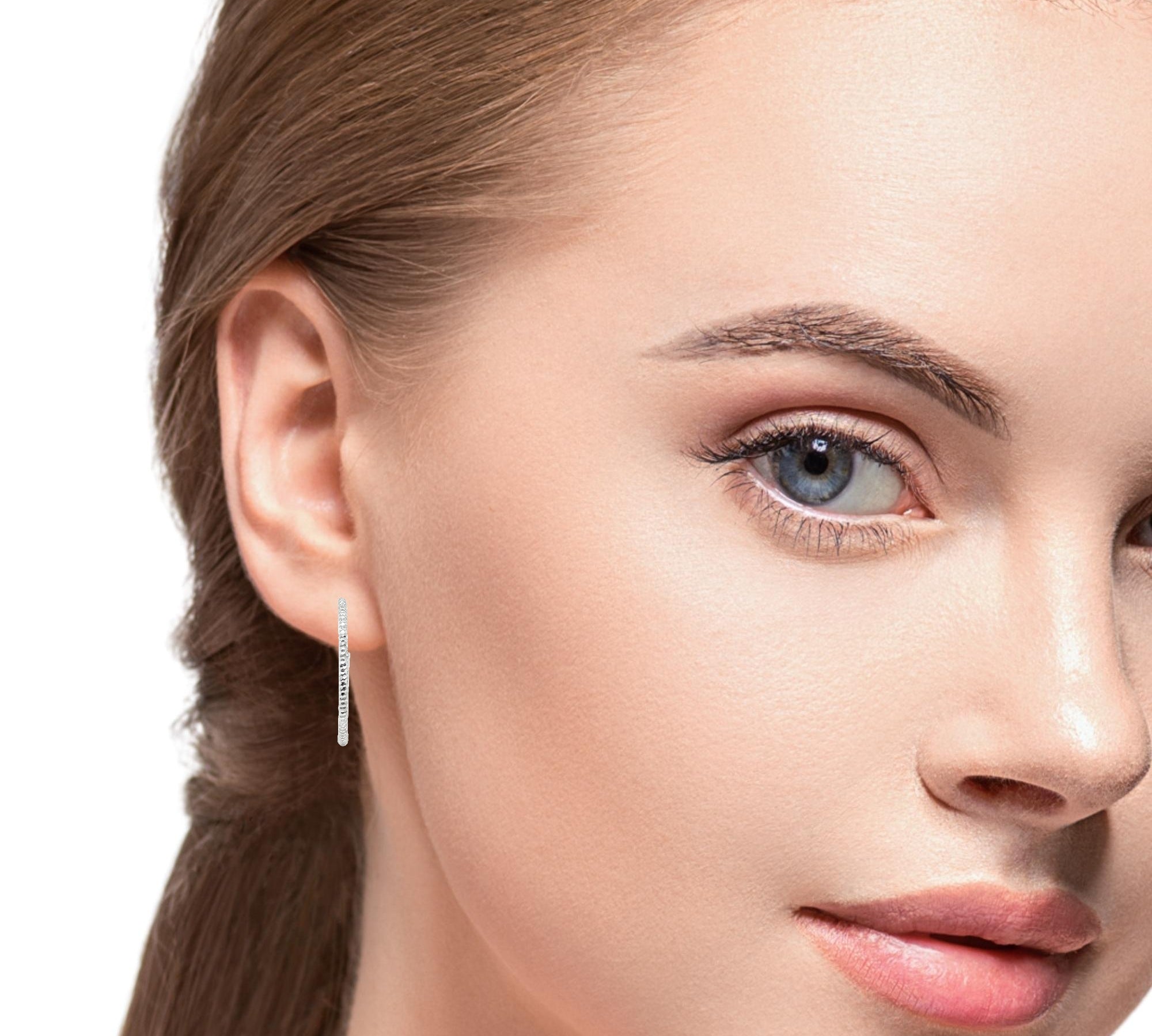 Sterling Silver Dainty Textured Hoops