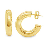 18K Gold Plated Tube Hoops