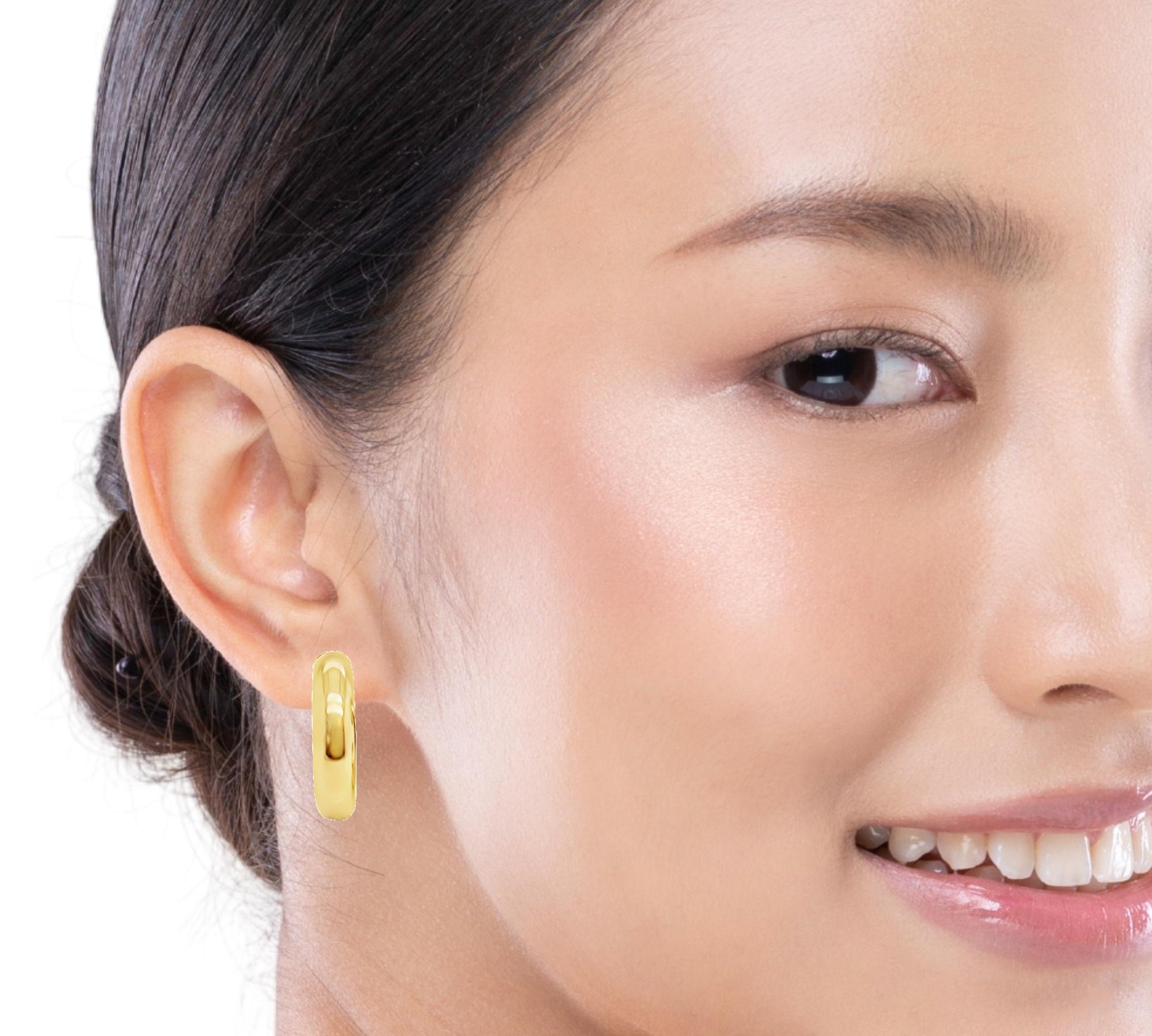 18K Gold Plated Tube Hoops