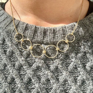 18K Yellow Gold Plated Circles Necklace