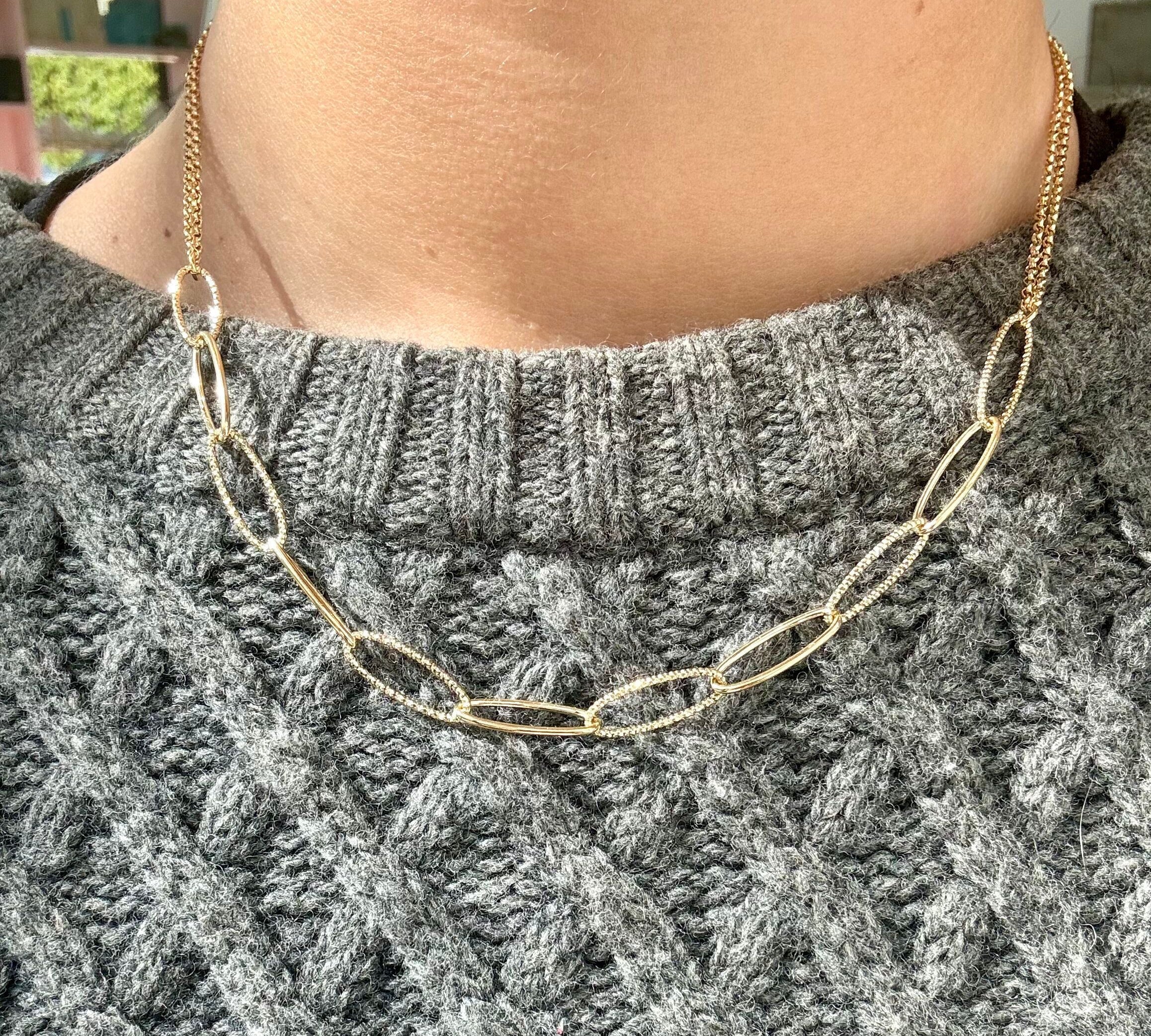 18K Yellow Gold Plated Link Necklace