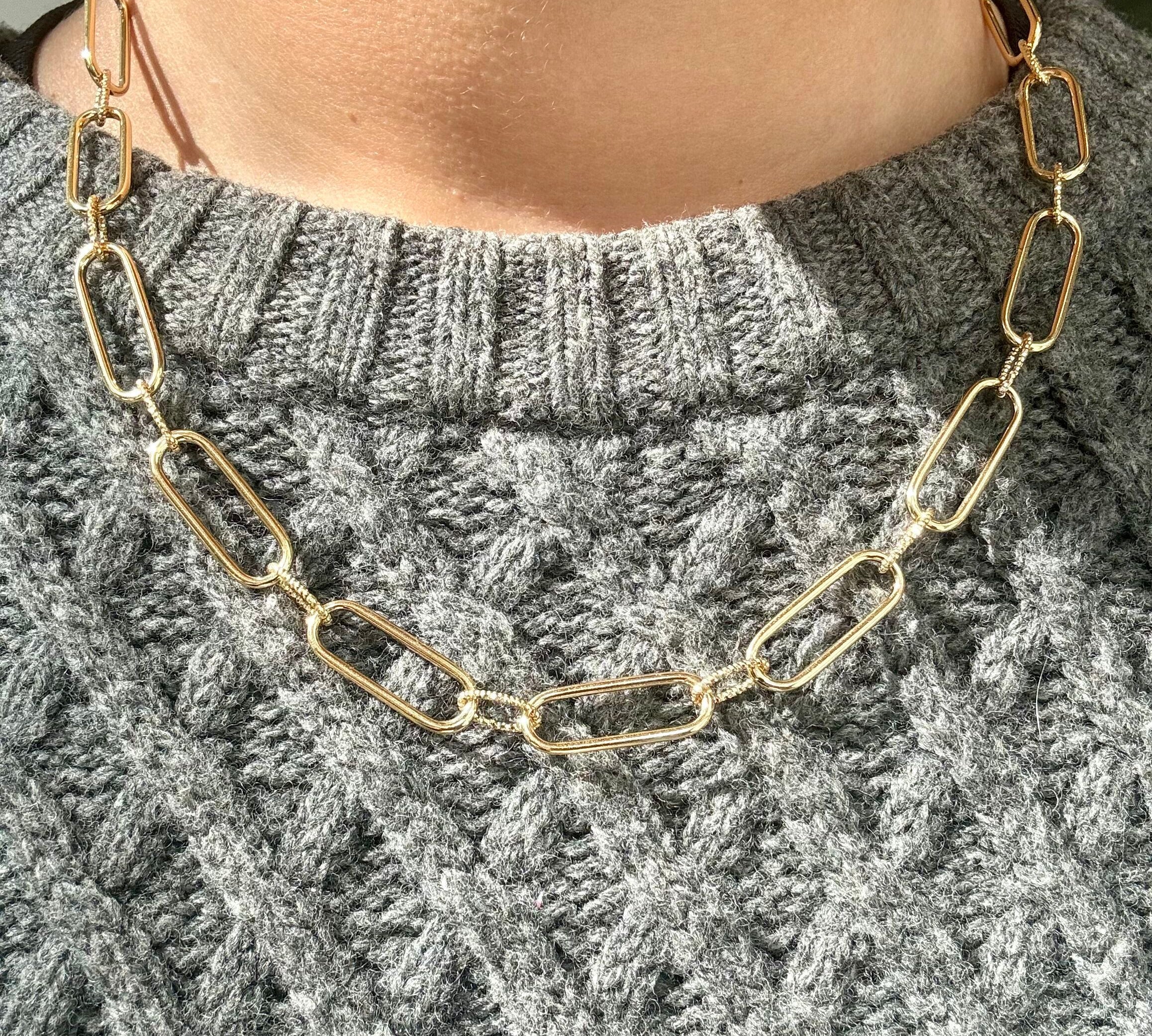 18K Yellow Gold Plated Oversized Link Chain