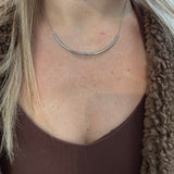 Sterling Silver Curved Bar Necklace