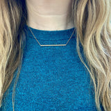 18K Yellow Gold Plated Bar Necklace