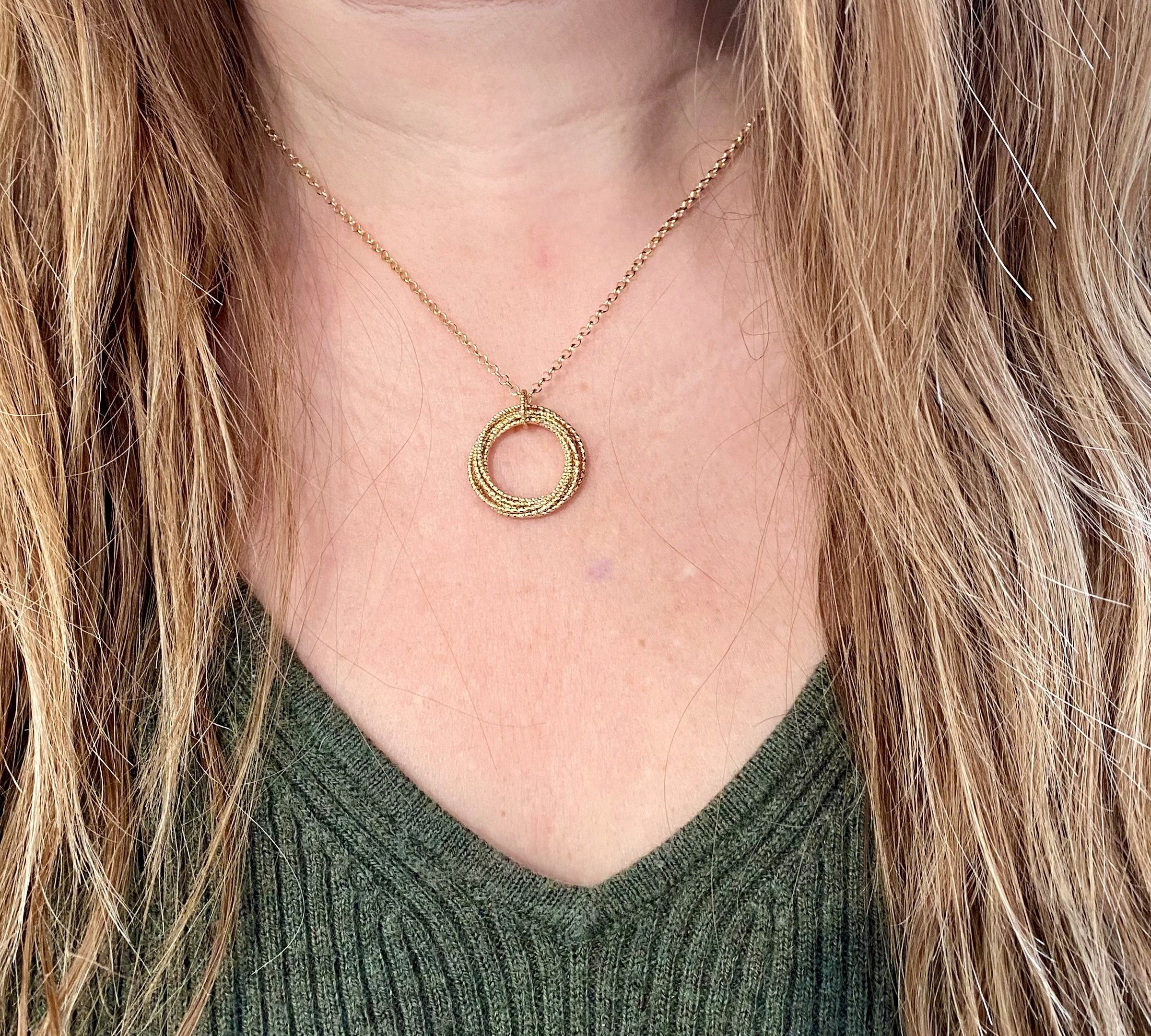 18K Gold Plated Circles Necklace
