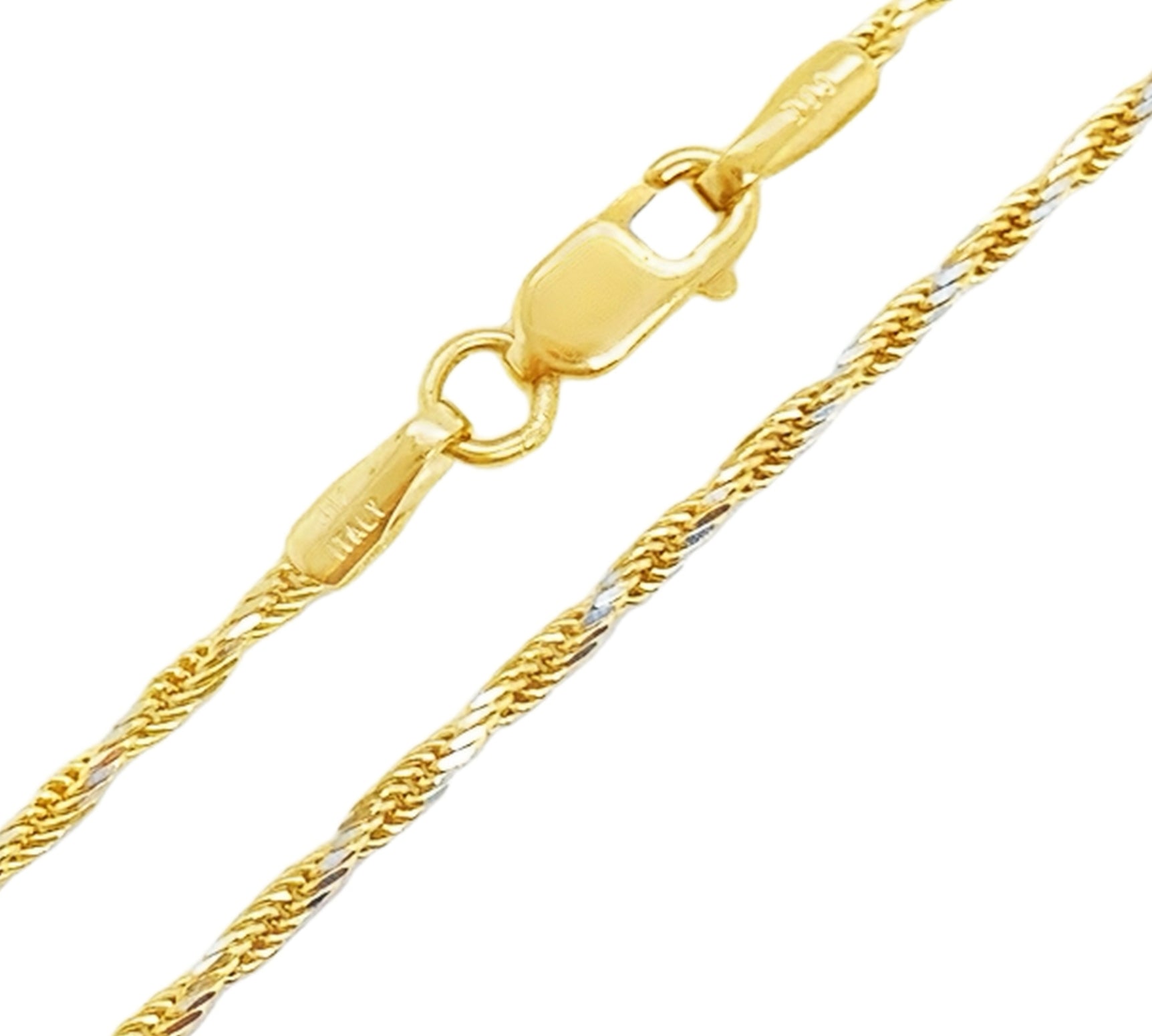 18 Inch Rhodium Highlight Rope Chain