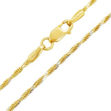 18 Inch Rhodium Highlight Rope Chain