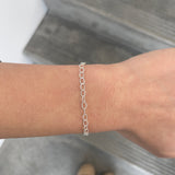 Textured Silver Link Bracelet