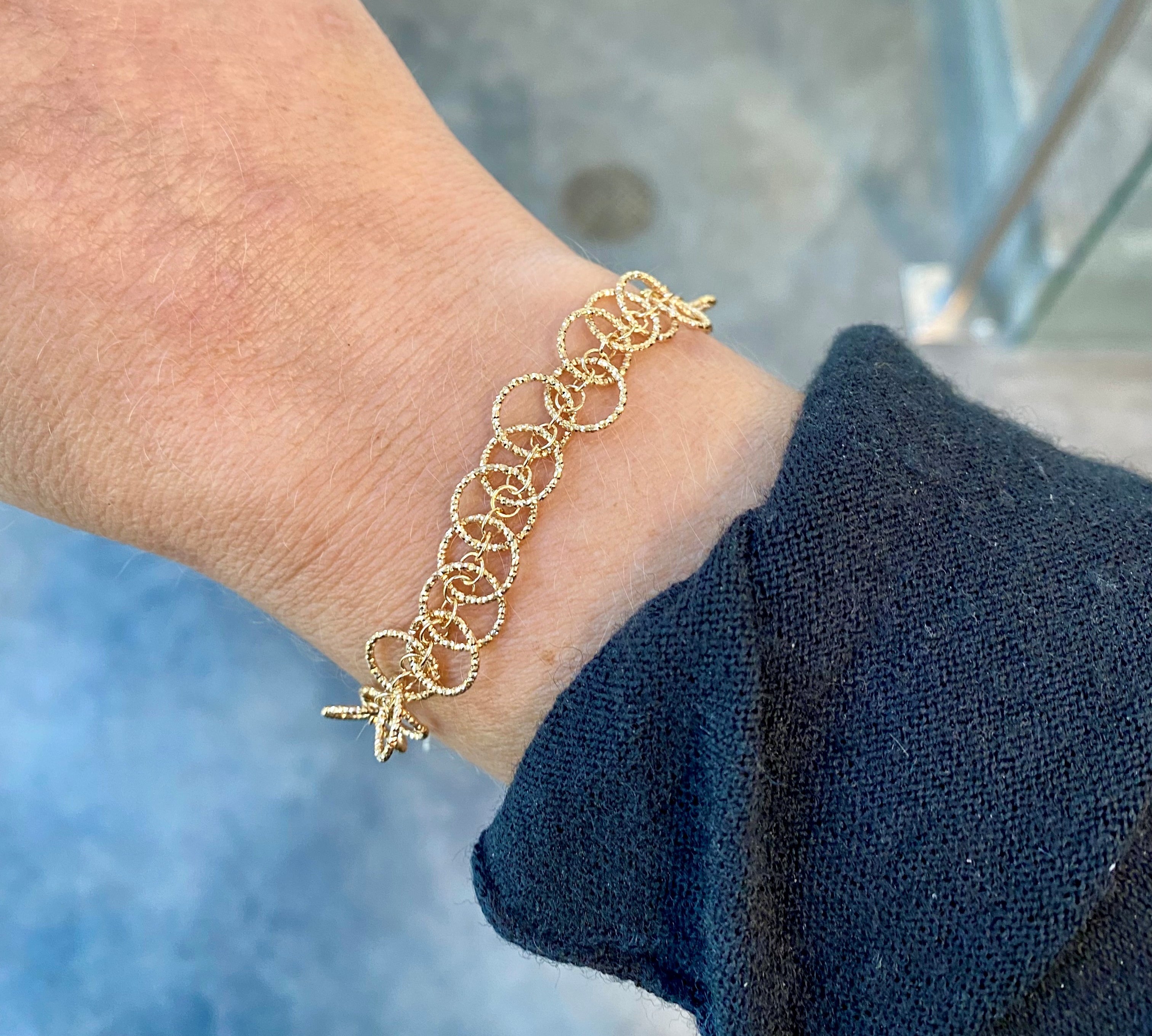 18K Gold Plated Fancy Link Bracelet