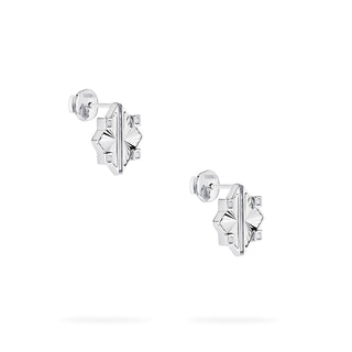 Guilloché Sterling Silver Earrings, Small