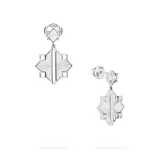 Guilloché Sterling Silver Drop Earrings