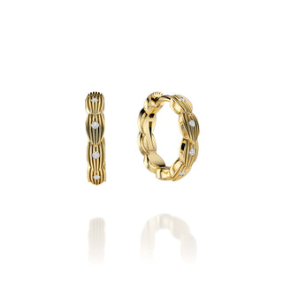 RAE Textured Diamond Huggie Earrings by Noam Carver