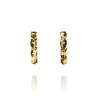 RAE Textured Diamond Huggie Earrings by Noam Carver