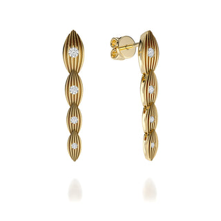 RAE Textured Diamond Drop Earrings by Noam Carver