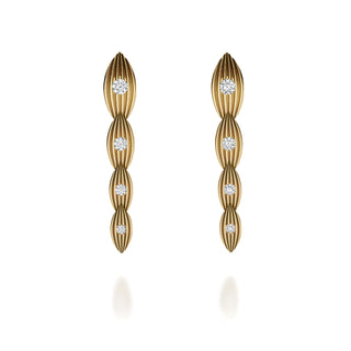 RAE Textured Diamond Drop Earrings by Noam Carver