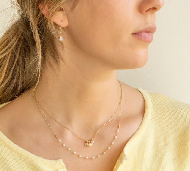 Oval Freshwater Pearl Tied Necklace