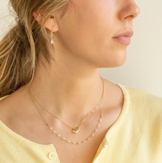 Oval Freshwater Pearl Tied Necklace