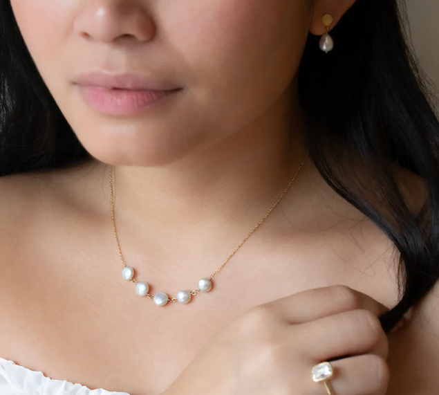 *Limited Edition* Five Tied Coin Pearl Necklace
