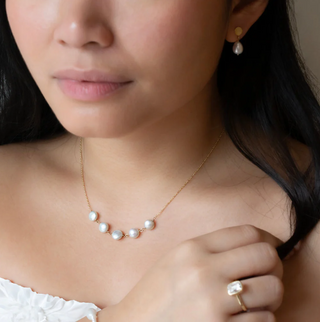 *Limited Edition* Five Tied Coin Pearl Necklace