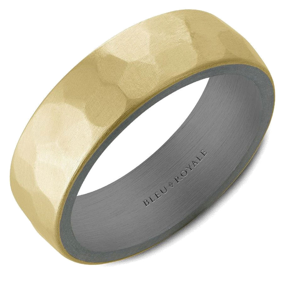 A hammered gold and tantalum band by Bleu Royale