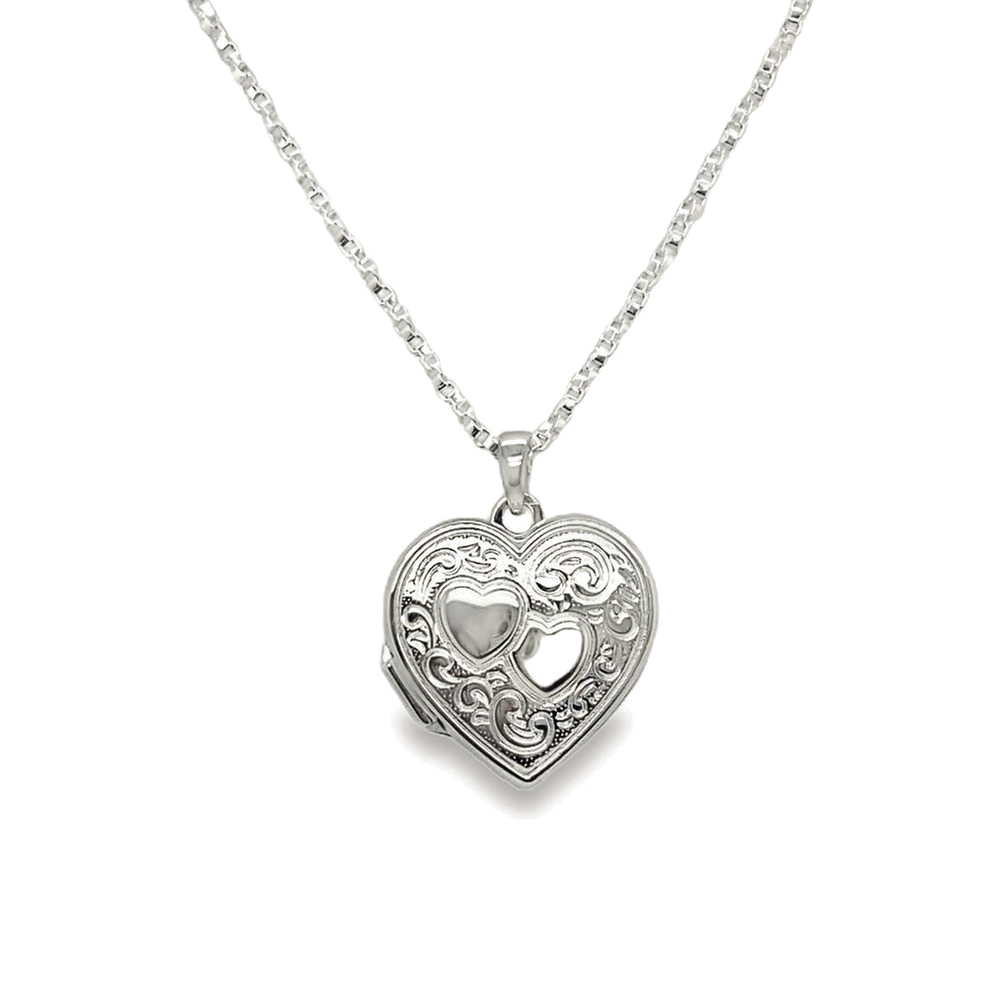 A silver heart locket