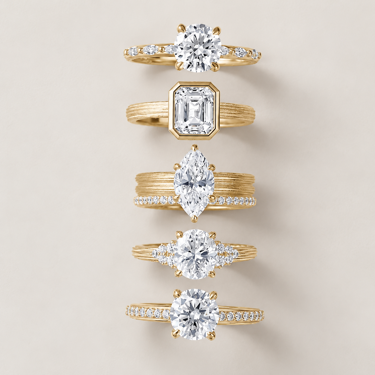 Five designer engagement rings