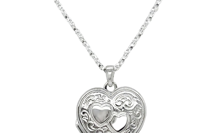 A silver heart locket
