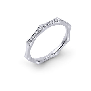 Diamond Bamboo Style Ring