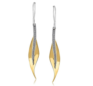 Diamond Leaf Earrings by Simon G
