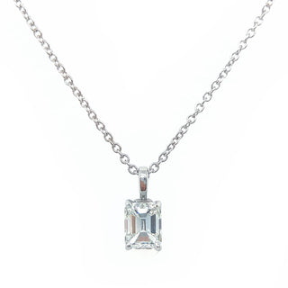 .66CT Emerald Cut Solitaire Necklace