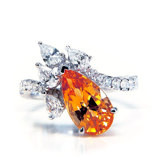 Spessartite & Diamond Ring by Parade Designs