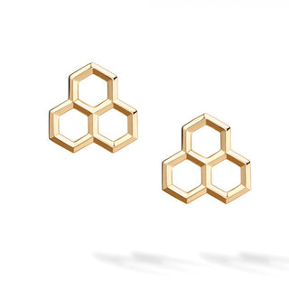 Birks Bee Chic | Yellow Gold Hexagons Stud Earrings