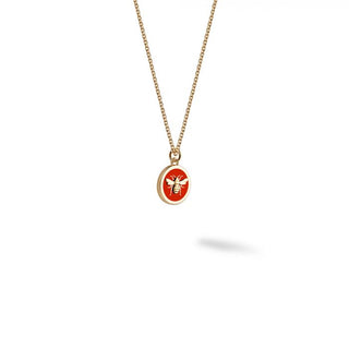 Birks Bee Chic Enamel | Small Red Enamel and Yellow Gold Round Medallion