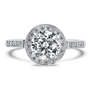 Hand Carved Diamond Halo Ring Setting
