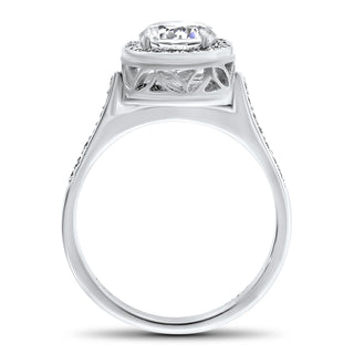 Hand Carved Diamond Halo Ring Setting