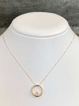 Pear Diamond Circle Necklace