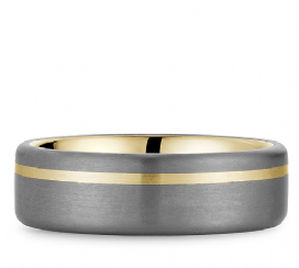 Tantalum & Yellow Gold Band by Bleu Royale